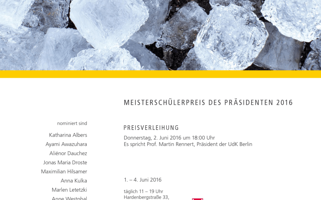 Meisterschülerpreis des Präsidenten 2016