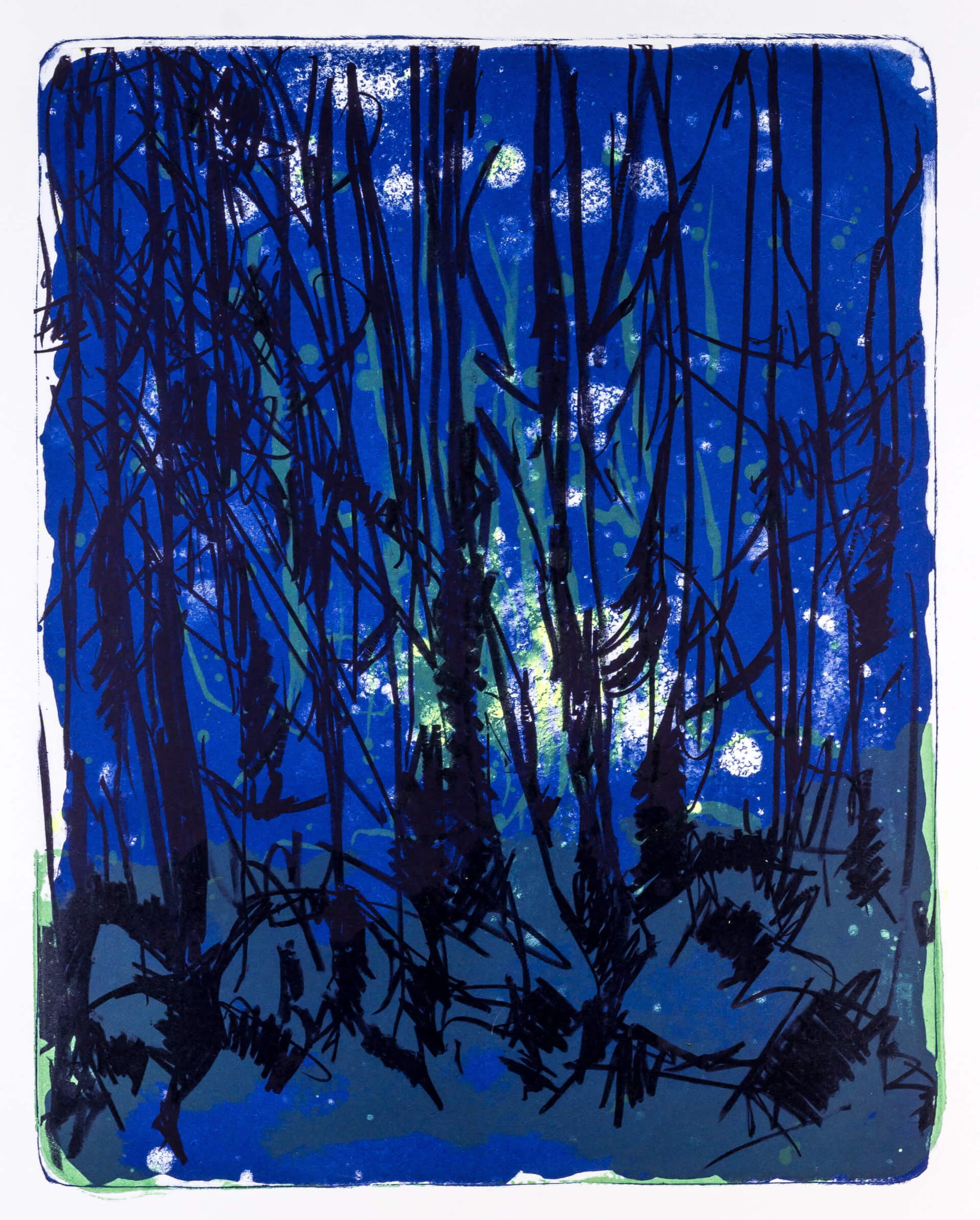 Katharina Albers, Wald X-XII, 2015, Farblithographie, Unikat, 50×40 cm