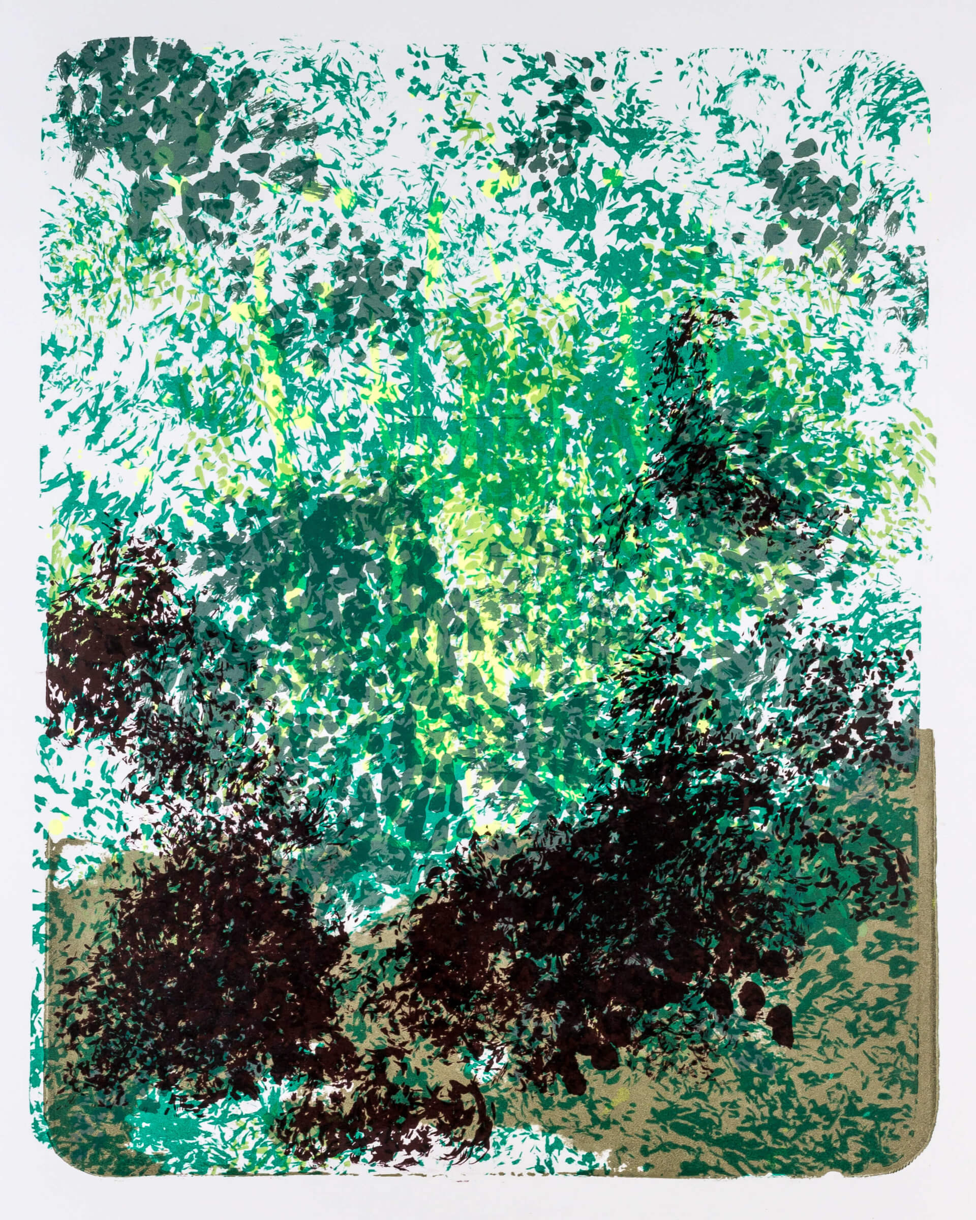 Katharina Albers, Wald X-XIII, 2015, Farblithographie, Unikat, 50×40 cm
