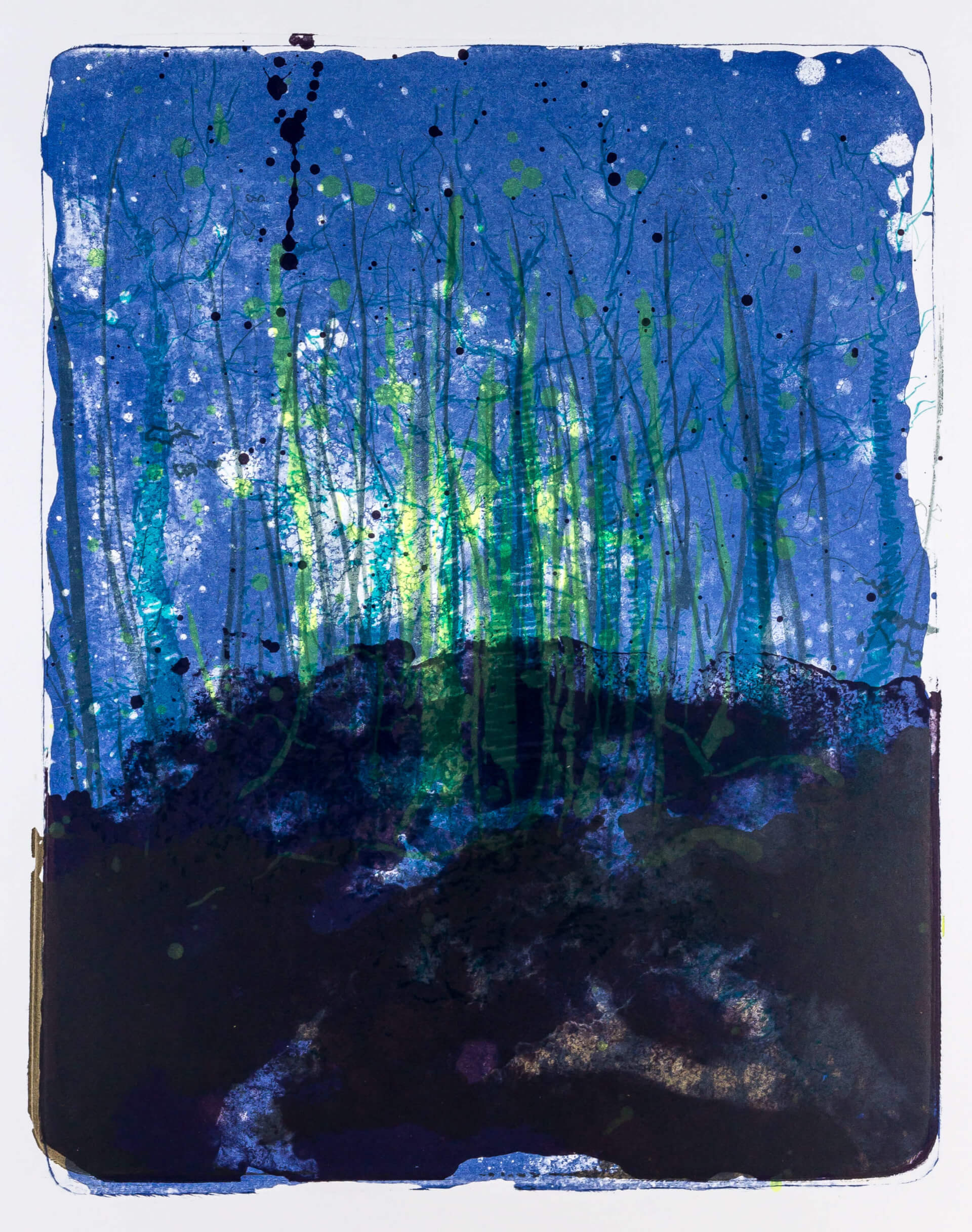 Katharina Albers, Wald X-XXX, 2015, Farblithographie, Unikat, 50×40 cm
