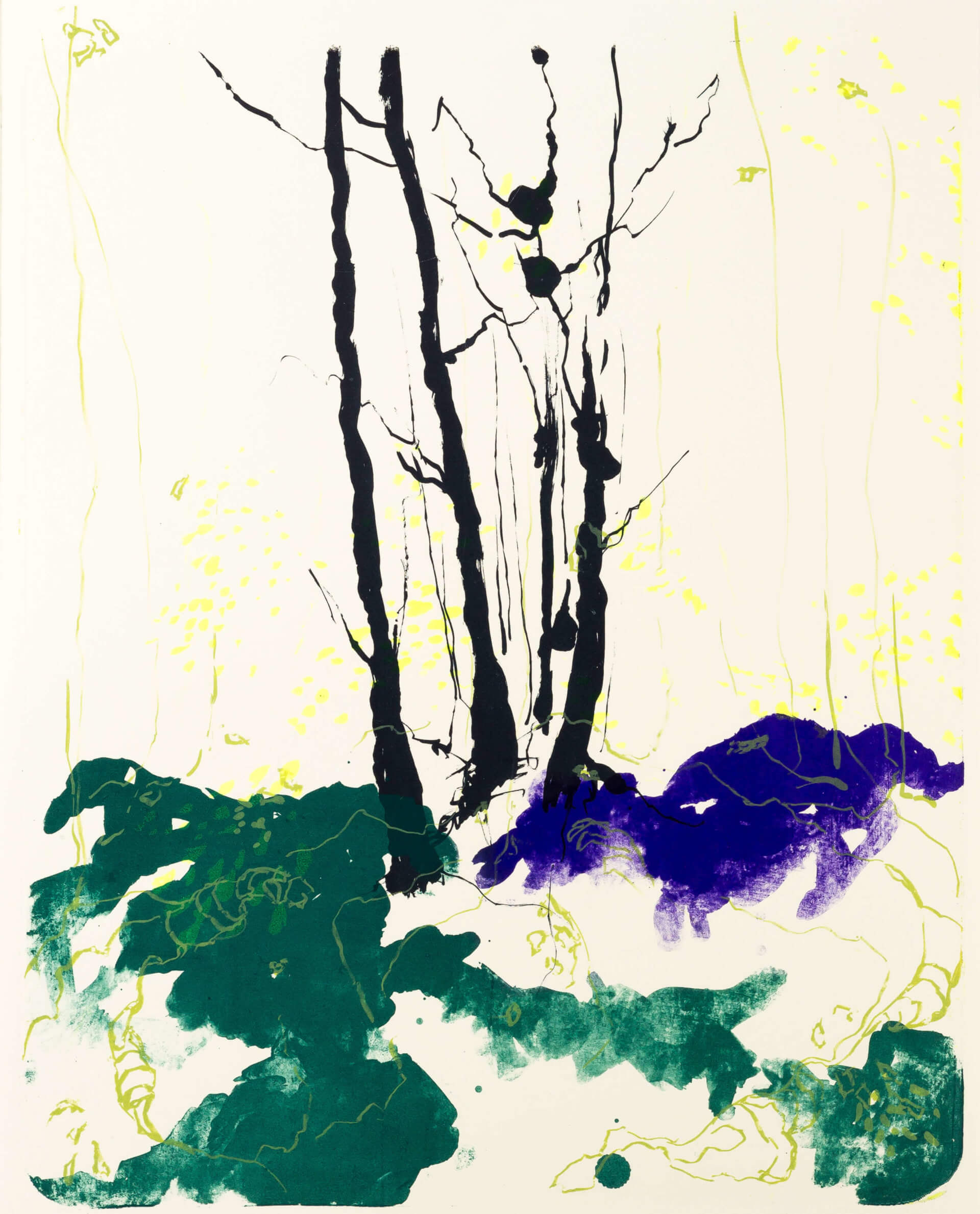 Katharina Albers, Wald X(N)-IX, 2015, Farblithographie, Unikat, 50x40 cm