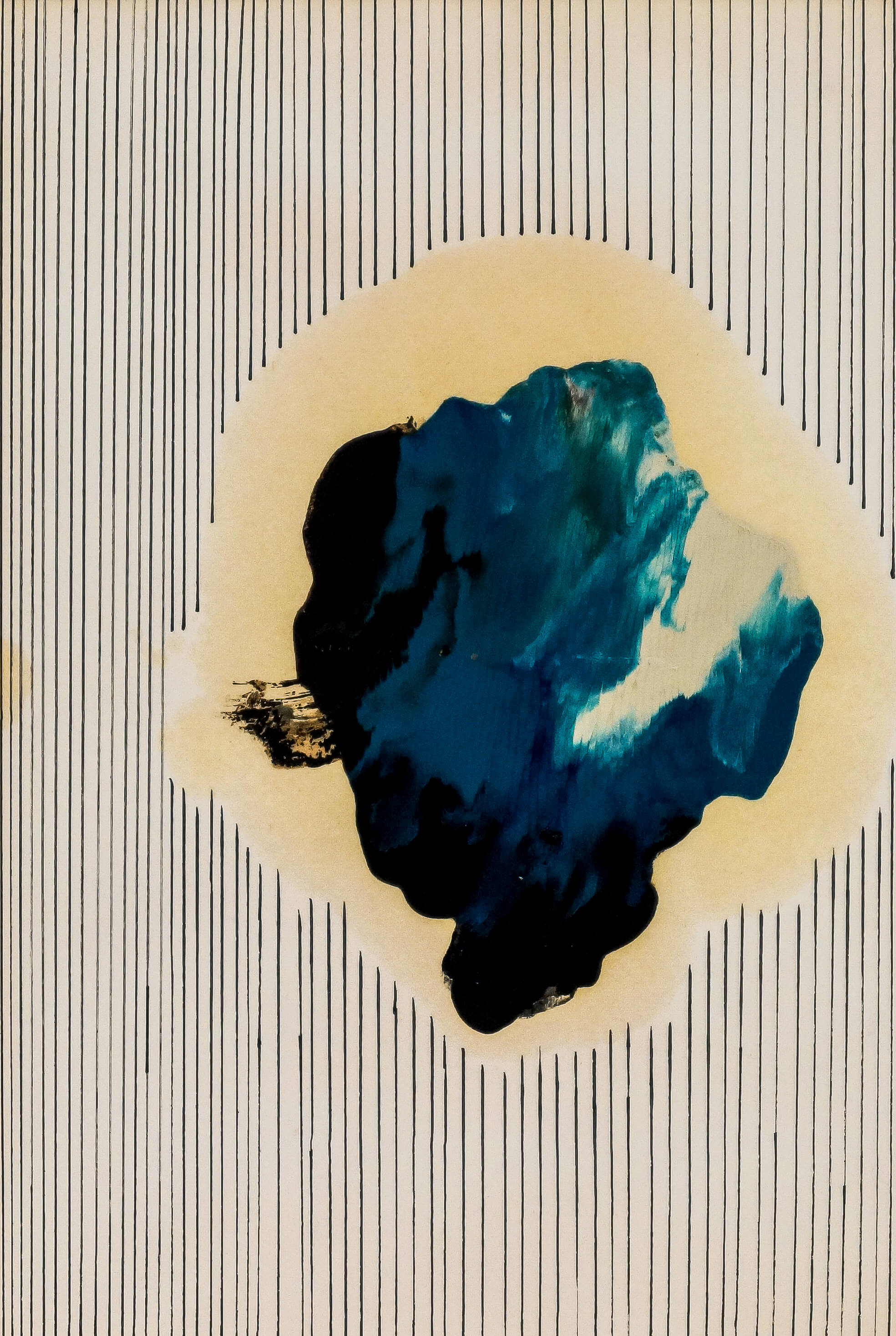 Katharina Albers, Wald XXVI, 2014, Ölkreide, Linolfarbe, Graphit auf Papier, 29,7×21 cm