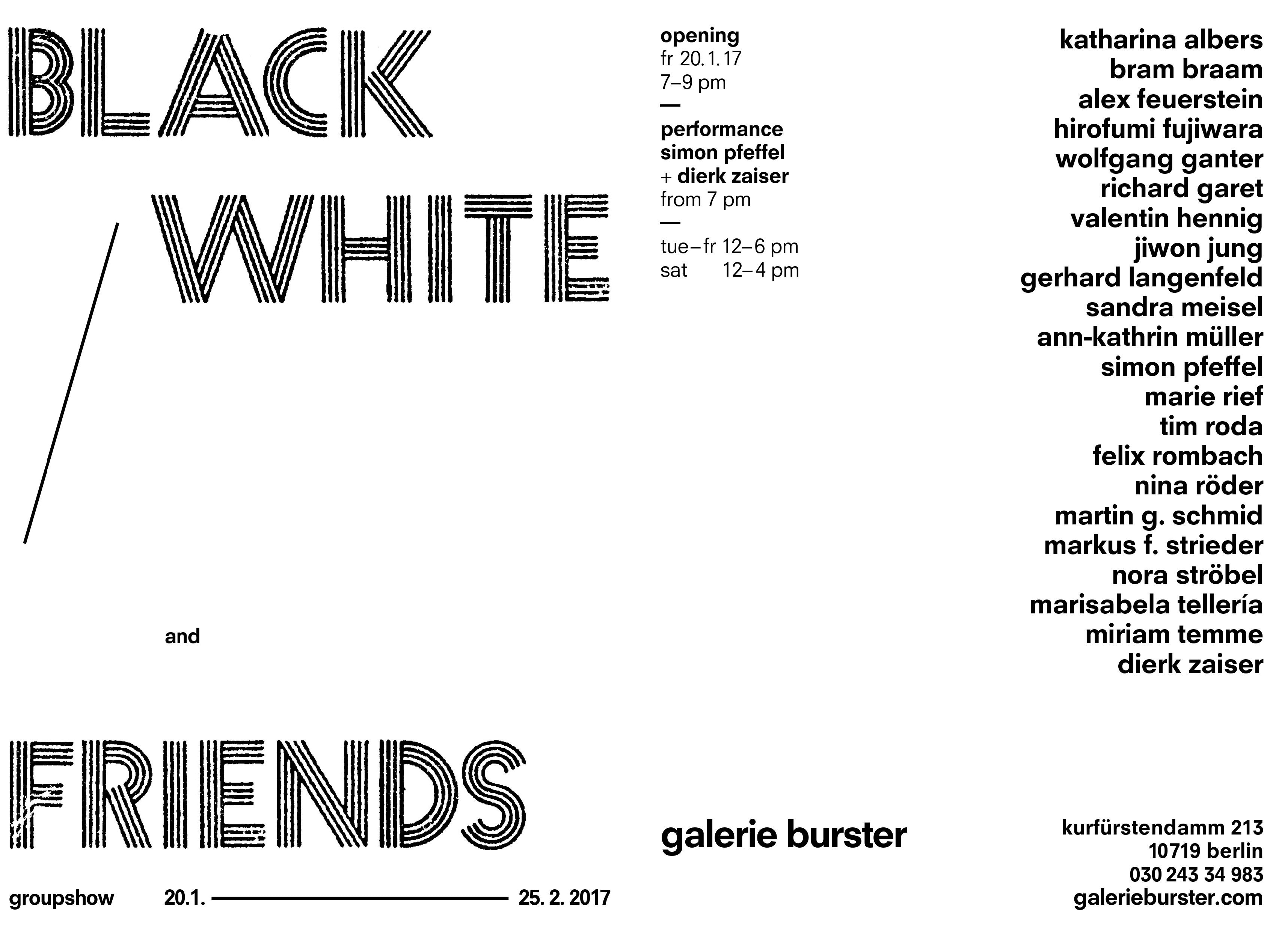 black/white and friends – Galerie Burster