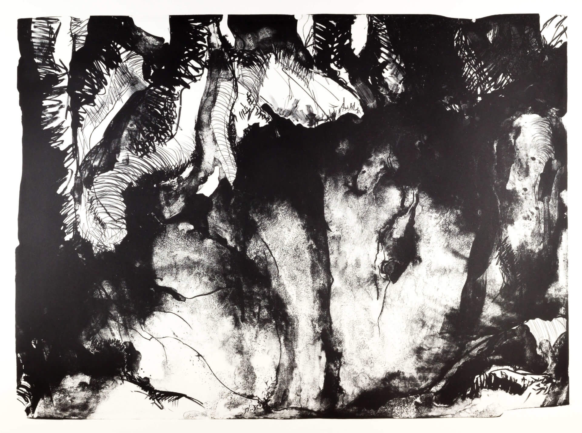 Katharina Albers, Wald (A), 2015, Lithographie (8 Steine), Unikat, 70×100 cm