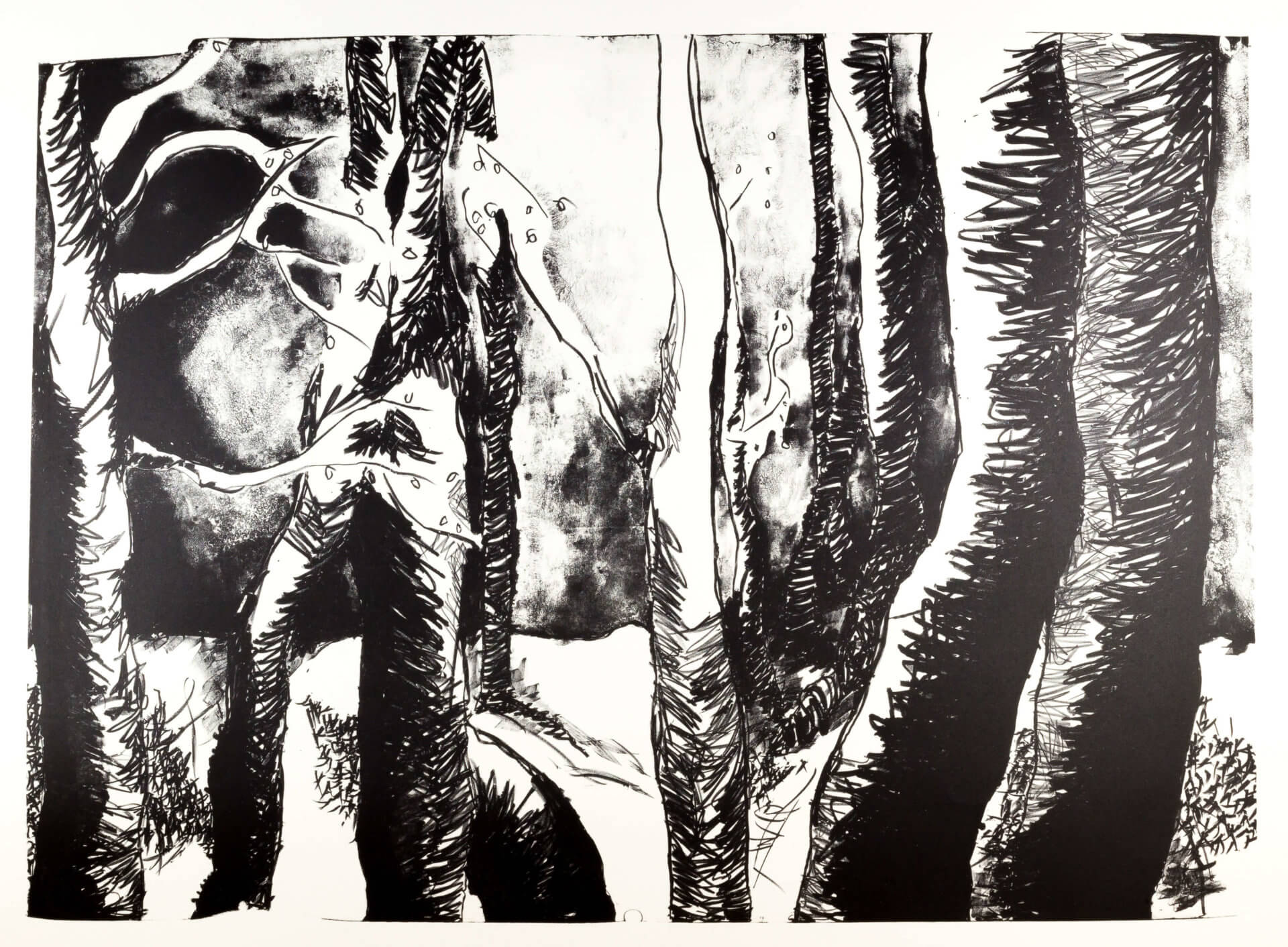 Katharina Albers, Wald (C), 2015, Lithographie (8 Steine), Unikat, 70×100 cm